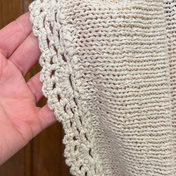 Women’s Open Knit Short Sleeve Cardigan S Cottagecore Coastal Grandma Boho - Picture 4 of 13